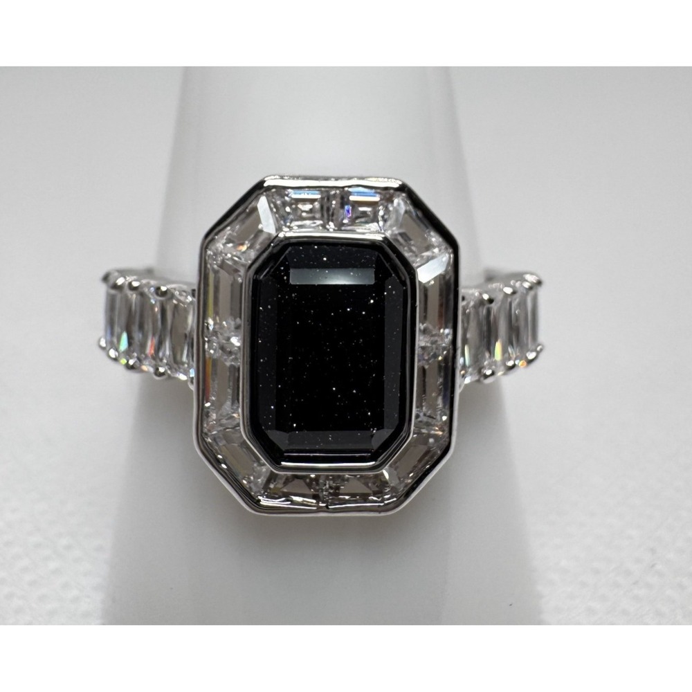 Bomb Party Untamed Ring RG23444 Nocturnal Habit Rhodium Onyx Sandstone Size 11